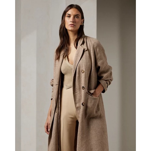 폴로 랄프로렌 Lucian Textured Linen Herringbone Coat