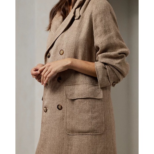 폴로 랄프로렌 Lucian Textured Linen Herringbone Coat