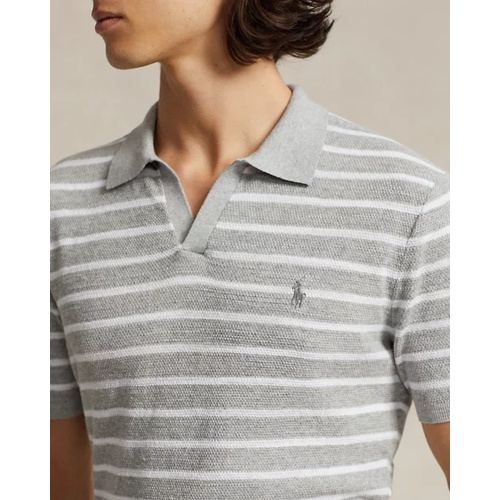 폴로 랄프로렌 Striped Textured Cotton-Linen Sweater