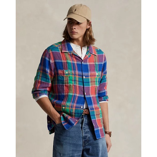 폴로 랄프로렌 Classic Fit Plaid Linen Shirt