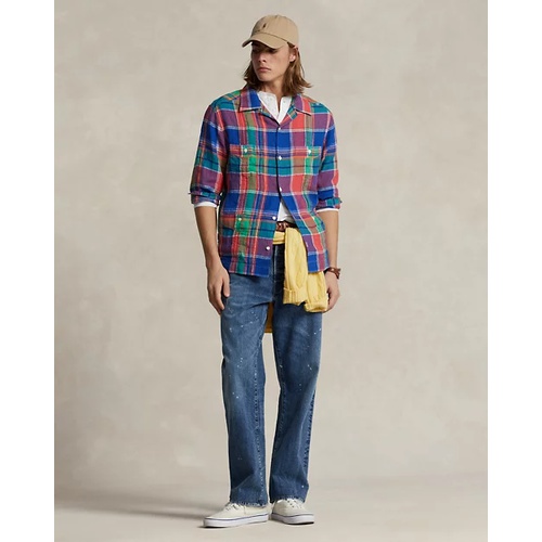 폴로 랄프로렌 Classic Fit Plaid Linen Shirt