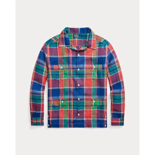 폴로 랄프로렌 Classic Fit Plaid Linen Shirt