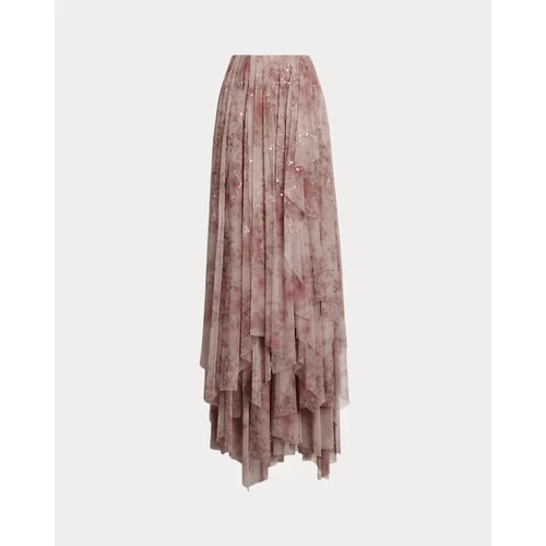 폴로 랄프로렌 Kymberly Embellished Floral Tulle Skirt