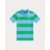 Striped Cotton Mesh Polo Shirt