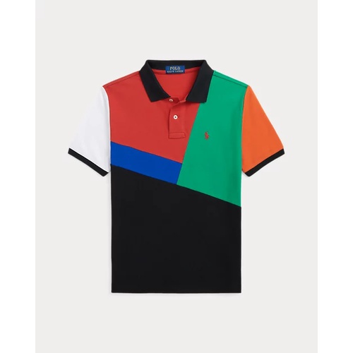 폴로 랄프로렌 Color-Blocked Cotton Mesh Polo Shirt