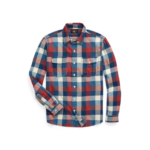 폴로 랄프로렌 Indigo Plaid Cotton-Linen Workshirt