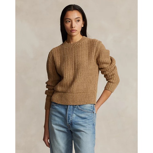 폴로 랄프로렌 Openwork Cotton-Blend Crewneck Sweater