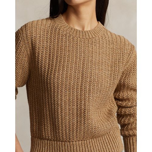 폴로 랄프로렌 Openwork Cotton-Blend Crewneck Sweater