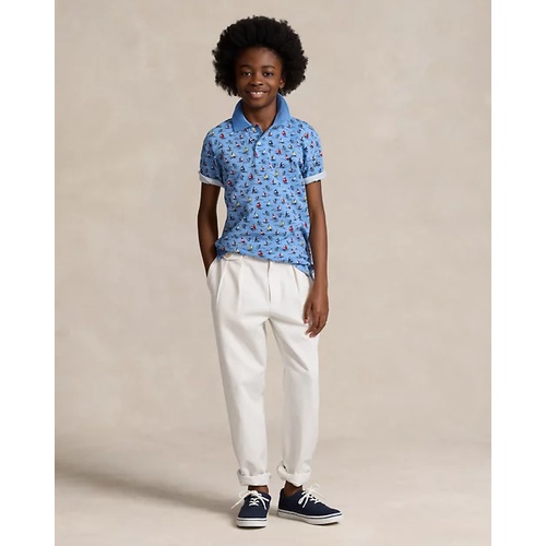 폴로 랄프로렌 Sailboat-Print Cotton Mesh Polo Shirt