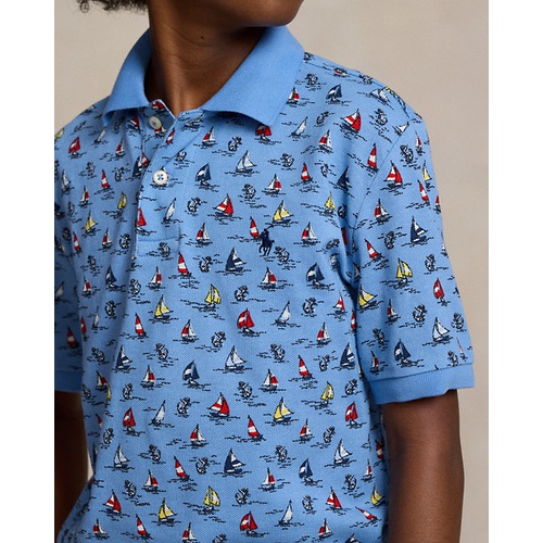 폴로 랄프로렌 Sailboat-Print Cotton Mesh Polo Shirt