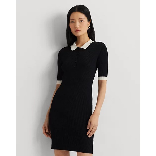 폴로 랄프로렌 Two-Tone Rib-Knit Polo Sweater Dress