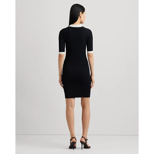 폴로 랄프로렌 Two-Tone Rib-Knit Polo Sweater Dress