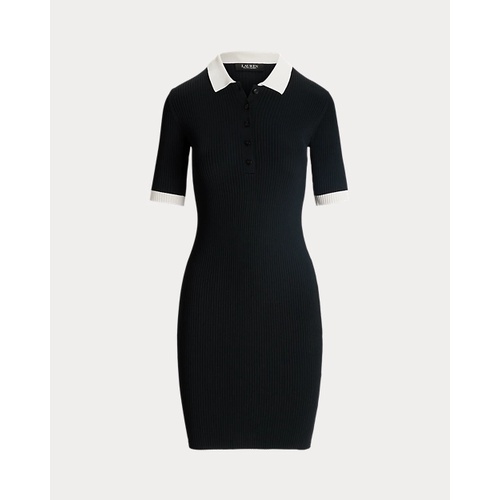 폴로 랄프로렌 Two-Tone Rib-Knit Polo Sweater Dress