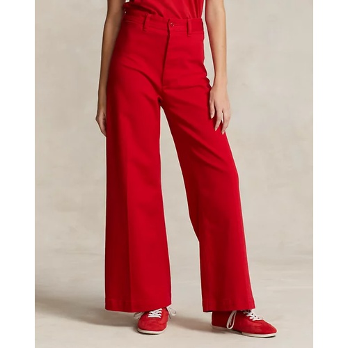 폴로 랄프로렌 Stretch Cotton Twill Wide-Leg Crop Pant