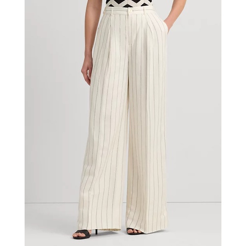 폴로 랄프로렌 Striped Linen-Blend Wide-Leg Pant