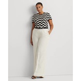 Striped Linen-Blend Wide-Leg Pant