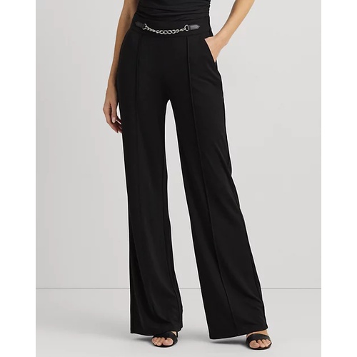 폴로 랄프로렌 Chain-Trim Pleated Jersey Wide-Leg Pant