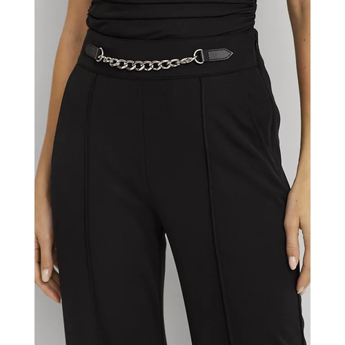 폴로 랄프로렌 Chain-Trim Pleated Jersey Wide-Leg Pant