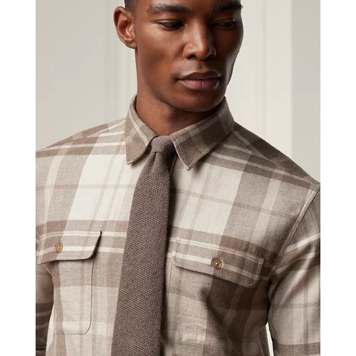 폴로 랄프로렌 Plaid Wool-Silk-Cashmere Shirt