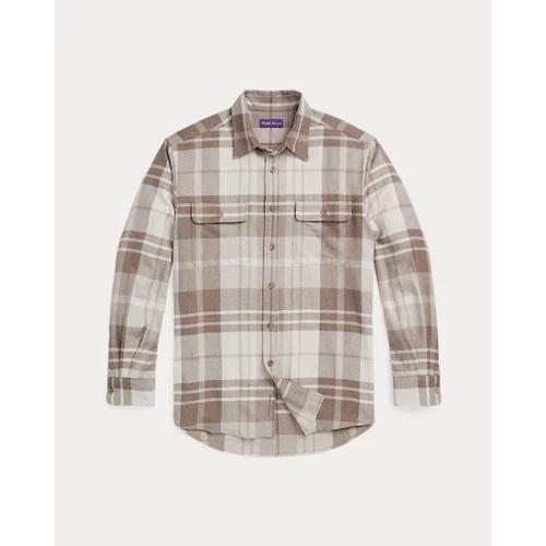 폴로 랄프로렌 Plaid Wool-Silk-Cashmere Shirt