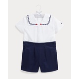 Cotton Sailor Shirt & Linen Short Set