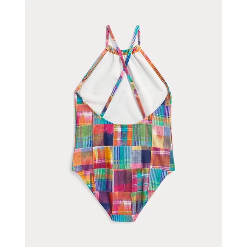 폴로 랄프로렌 Patchwork Plaid One-Piece Swimsuit