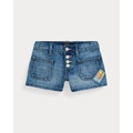 Patchwork Cotton Denim Short