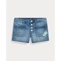 Patchwork Cotton Denim Short