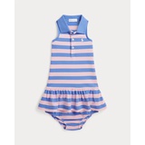 Striped Mesh Polo Dress & Bloomer