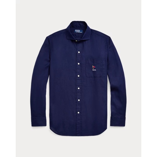 폴로 랄프로렌 Classic Fit Flag-Embroidered Linen Shirt