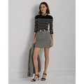 Glen Plaid Tweed Pencil Miniskirt