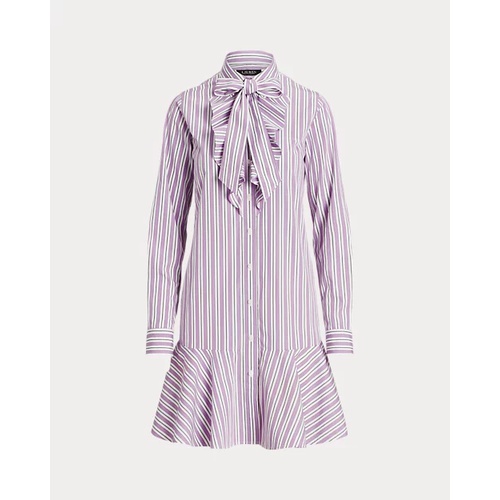 폴로 랄프로렌 Striped Broadcloth Tie-Neck Shirtdress