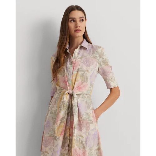 폴로 랄프로렌 Floral Tie-Front Linen Shirtdress