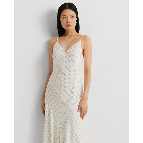 폴로 랄프로렌 Chevron Linen-Blend Sleeveless Gown