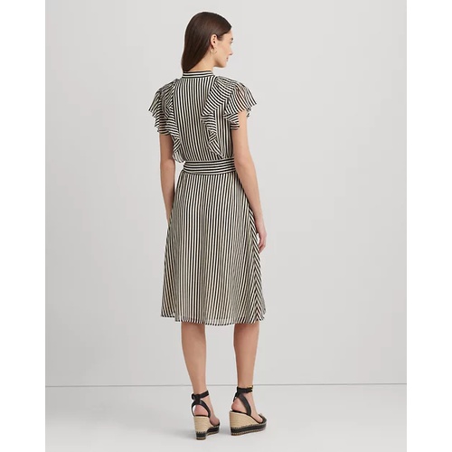 폴로 랄프로렌 Striped Belted Chiffon Shirtdress