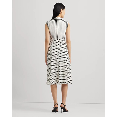 폴로 랄프로렌 Polka-Dot Georgette Tie-Neck Dress