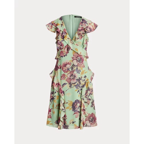 폴로 랄프로렌 Floral Ruffle-Trim Georgette Dress