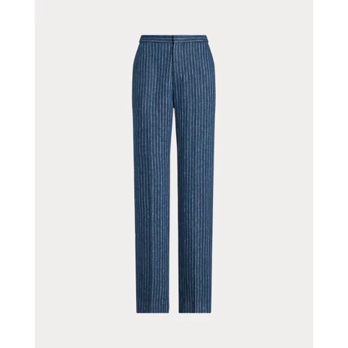 폴로 랄프로렌 Pinstripe Linen Straight-Leg Pant