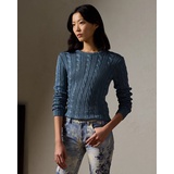 Cable-Knit Silk Crewneck Sweater