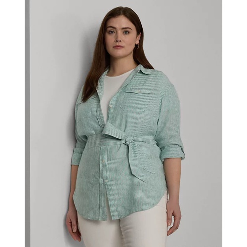 폴로 랄프로렌 Relaxed Fit Striped Belted Linen Shirt