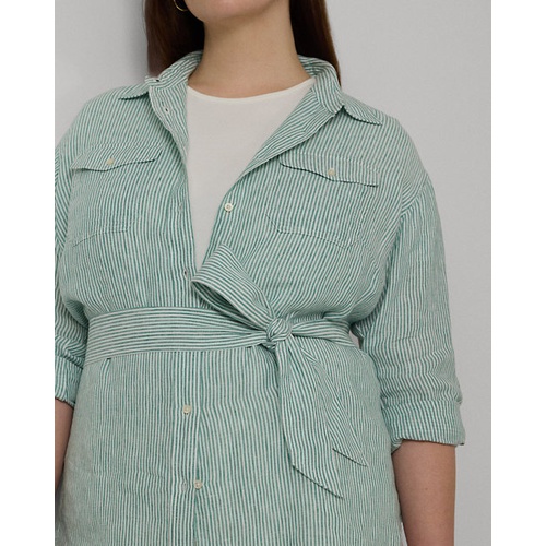 폴로 랄프로렌 Relaxed Fit Striped Belted Linen Shirt