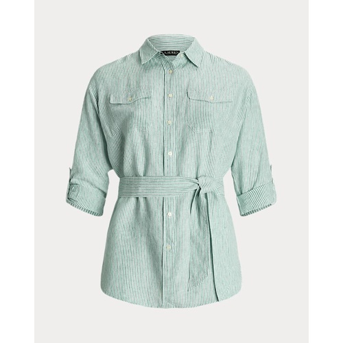 폴로 랄프로렌 Relaxed Fit Striped Belted Linen Shirt