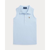 Cotton Mesh Sleeveless Polo Shirt