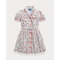 Floral Belted Slub Cotton Dress