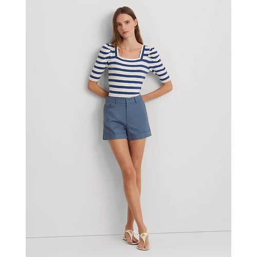 폴로 랄프로렌 Pleated Double-Faced Cotton Short