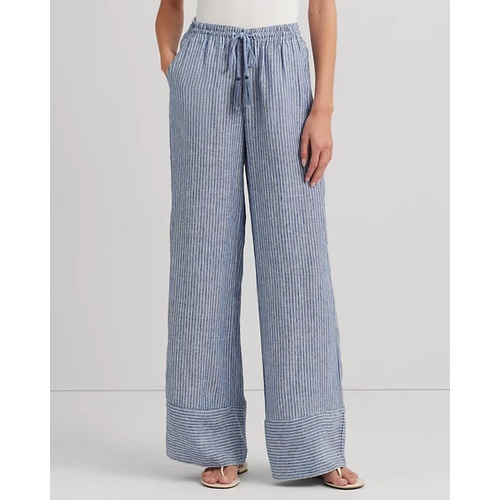 폴로 랄프로렌 Pinstripe Linen Wide-Leg Pant