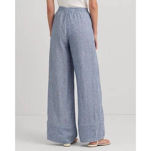 폴로 랄프로렌 Pinstripe Linen Wide-Leg Pant