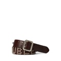 Studded-Logo Leather Belt