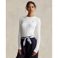 Cable-Knit Cotton Crewneck Sweater