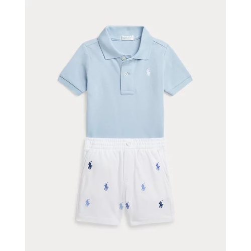 폴로 랄프로렌 Mesh Polo Shirt & Short Set